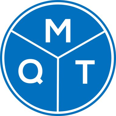 Beyaz arkaplanda MQT harf logosu tasarımı. MQT yaratıcı harflerin baş harfleri logo kavramı. MQT harf tasarımı.
