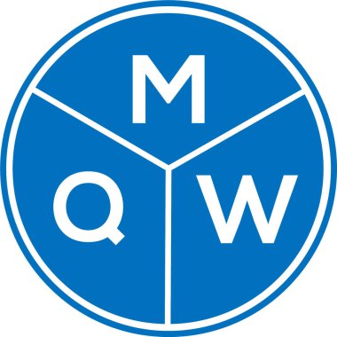 Beyaz arkaplanda MQW harf logosu tasarımı. MQW yaratıcı harflerin baş harfleri logo kavramı. MQW harf tasarımı.