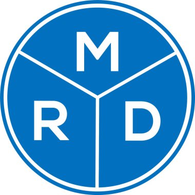 Beyaz arka planda MRD harf logosu tasarımı. MRD yaratıcı harflerin baş harfleri logo kavramı. MRD harf tasarımı.