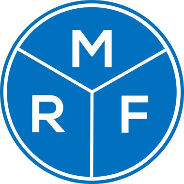 Beyaz arka planda MRF harf logosu tasarımı. MRF yaratıcı harflerin baş harfleri logo kavramı. MRF harf tasarımı.