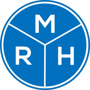 Beyaz arka planda MRH harfli logo tasarımı. MRH yaratıcı harflerin baş harfleri logo kavramı. MRH harf tasarımı.