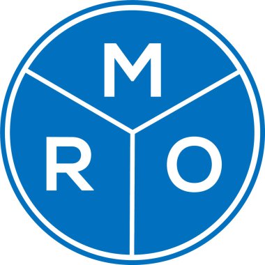 Beyaz arka planda MRO harfi logosu tasarımı. MRO yaratıcı harflerin baş harfleri logo kavramı. MRO harf tasarımı.