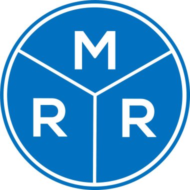 Beyaz arka planda MRR harfi logo tasarımı. MRR yaratıcı harfler logosu konsepti. MRR harf tasarımı.