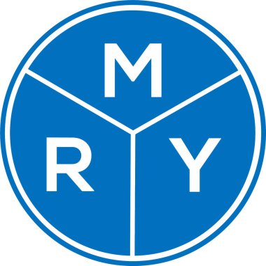 Beyaz arka planda MRY harf logosu tasarımı. MRY yaratıcı harfler logosu konsepti. MRY harf tasarımı.
