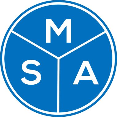 Beyaz arka planda MSA harf logosu tasarımı. MSA yaratıcı harfler logosu konsepti. MSA harf tasarımı.