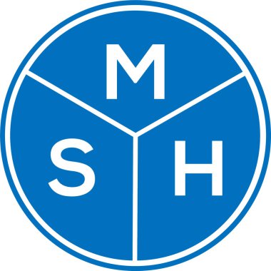 Beyaz arka planda MSH harf logosu tasarımı. MSH yaratıcı harflerin baş harfleri logo kavramı. MSH harf tasarımı.