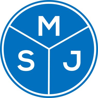 Beyaz arka planda MSJ harf logosu tasarımı. MSJ yaratıcı harflerin baş harfleri logo kavramı. MSJ harf tasarımı.