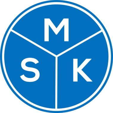 Beyaz arkaplanda MSK harf logosu tasarımı. MSK yaratıcı harflerin baş harfleri logo kavramı. MSK harf tasarımı.