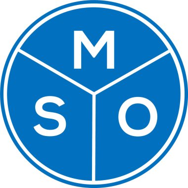 Beyaz arka planda MSO harfi logo tasarımı. MSO yaratıcı harfler logosu konsepti. MSO harf tasarımı.