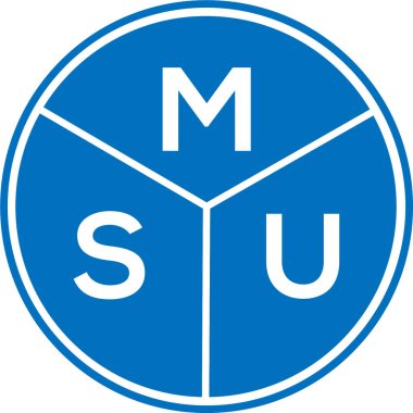 Beyaz arka planda MSU harf logosu tasarımı. MSU yaratıcı harflerin baş harfleri logo kavramı. MSU harf tasarımı.