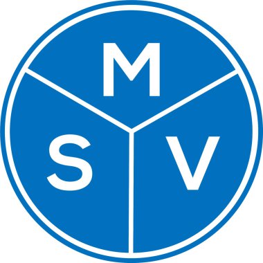 Beyaz arka planda MSV harf logosu tasarımı. MSV yaratıcı harflerin baş harfleri logo kavramı. MSV harf tasarımı.