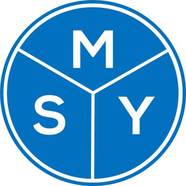 Beyaz arka planda MSY harf logosu tasarımı. MSY yaratıcı harflerin baş harfleri logo kavramı. MSY harf tasarımı.