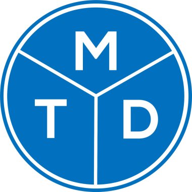Beyaz arka planda MTD harf logosu tasarımı. MTD yaratıcı harflerin baş harfleri logo kavramı. MTD harf tasarımı.