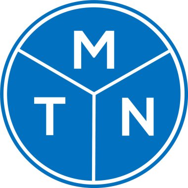Beyaz arka planda MTN harf logosu tasarımı. MTN yaratıcı harflerin baş harfleri logo kavramı. MTN harf tasarımı.