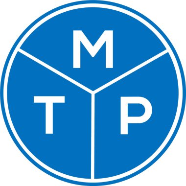 Beyaz arkaplanda MTP harf logosu tasarımı. MTP yaratıcı harflerin baş harfleri logo kavramı. MTP harf tasarımı.