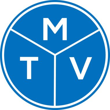 Beyaz arkaplanda MTV harf logosu tasarımı. MTV yaratıcı harflerin baş harfleri logo kavramı. MTV harf tasarımı.