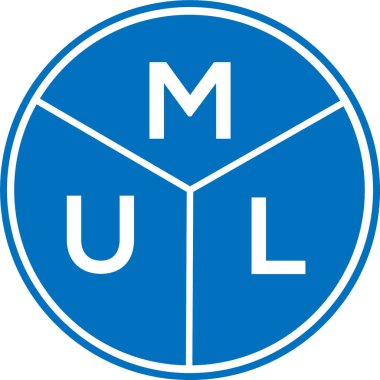 Beyaz arkaplanda MUL harf logosu tasarımı. MUL yaratıcı harflerin baş harfleri logo kavramı. MUL harf tasarımı.