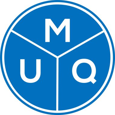 Beyaz arka planda MUQ harfi logo tasarımı. MUQ yaratıcı harflerin baş harfleri logo kavramı. MUQ harf tasarımı.