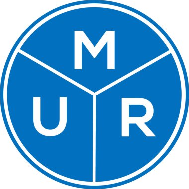 Beyaz arkaplanda MUR harf logosu tasarımı. MUR yaratıcı harflerin baş harfleri logo kavramı. MUR harf tasarımı.