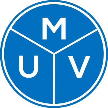 Beyaz arka planda MUV harf logosu tasarımı. MUV yaratıcı harflerin baş harfleri logo kavramı. MUV harf tasarımı.