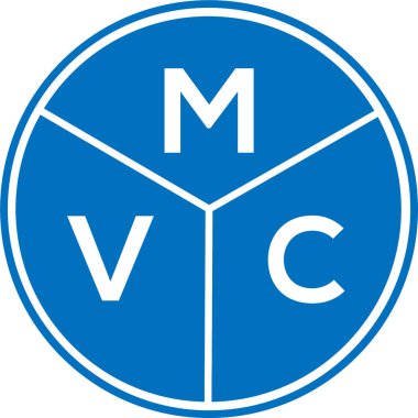 Beyaz arka planda MVC harf logosu tasarımı. MVC yaratıcı harflerin baş harfleri logo kavramı. MVC harf tasarımı.