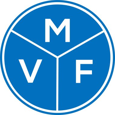 Beyaz arka planda MVF harf logosu tasarımı. MVF yaratıcı harf logosu konsepti. MVF harf tasarımı.