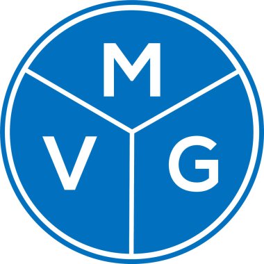 Beyaz arka planda MVG harf logosu tasarımı. MVG yaratıcı harflerin baş harfleri logo kavramı. MVG harf tasarımı.