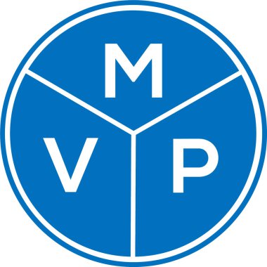 Beyaz arkaplanda en değerli oyuncu logosu tasarımı. MVP yaratıcı harflerin baş harfleri logo kavramı. MVP harf tasarımı.