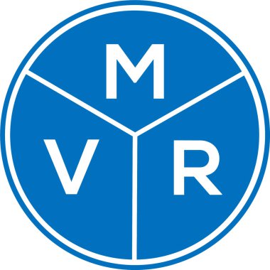 Beyaz arka planda MVR harf logosu tasarımı. MVR yaratıcı harflerin baş harfleri logo kavramı. MVR harf tasarımı.