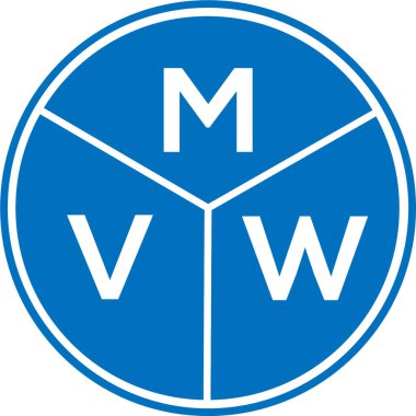 Beyaz arka planda MVW harf logosu tasarımı. MVW yaratıcı harflerin baş harfleri logo kavramı. MVW harf tasarımı.