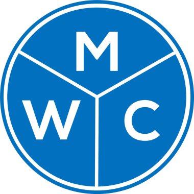 Beyaz arka planda MWC harf logosu tasarımı. MWC yaratıcı harflerin baş harfleri logo kavramı. MWC harf tasarımı.