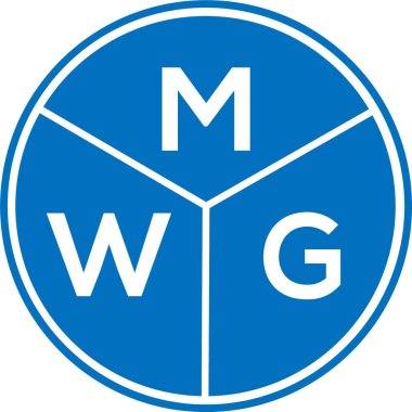 Beyaz arka planda MWG harf logosu tasarımı. MWG yaratıcı harflerin baş harfleri logo kavramı. MWG harf tasarımı.