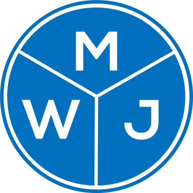 Beyaz arka planda MWJ harf logosu tasarımı. MWJ yaratıcı harflerin baş harfleri logo kavramı. MWJ harf tasarımı.