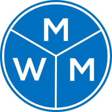Beyaz arka planda MWM harf logosu tasarımı. MWM yaratıcı harflerin baş harfleri logo kavramı. MWM harf tasarımı.