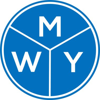 Beyaz arka planda MWY harf logosu tasarımı. MWY yaratıcı harflerin baş harfleri logo kavramı. MWY harf tasarımı.