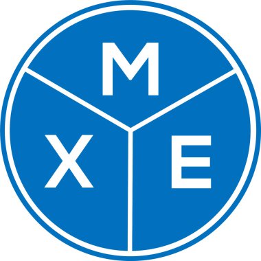 Beyaz arkaplanda LZBMXE harf logosu tasarımı. MXE yaratıcı harf logosu konsepti. MXE harf tasarımı.
