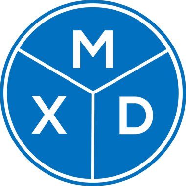 Beyaz arkaplanda MXD harf logosu tasarımı. MXD yaratıcı harflerin baş harfleri logo kavramı. MXD harf tasarımı.