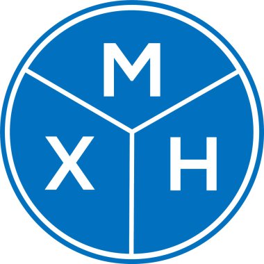 Beyaz arkaplanda MXH harf logosu tasarımı. MXH yaratıcı harflerin baş harfleri logo kavramı. MXH harf tasarımı.