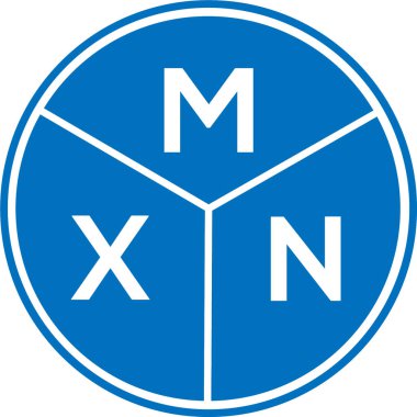 Beyaz arka planda MXN harf logosu tasarımı. MXN yaratıcı harflerin baş harfleri logo kavramı. MXN harf tasarımı.