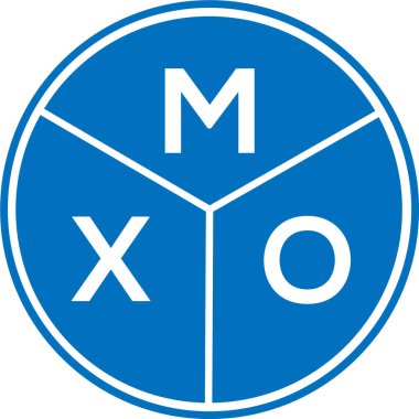 Beyaz arka planda MXO harf logosu tasarımı. MXO yaratıcı harflerin baş harfleri logo kavramı. MXO harf tasarımı.