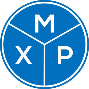 Beyaz arkaplanda MXP harf logosu tasarımı. MXP yaratıcı harflerin baş harfleri logo kavramı. MXP harf tasarımı.