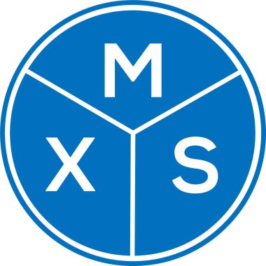 Beyaz arkaplanda MXS harf logosu tasarımı. MXS yaratıcı harf logosu konsepti. MXS harf tasarımı.