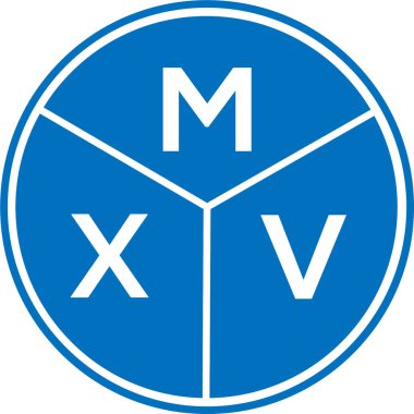 Beyaz arkaplanda MXV harf logosu tasarımı. MXV yaratıcı harflerin baş harfleri logo kavramı. MXV harf tasarımı.