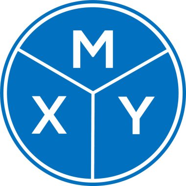 Beyaz arkaplanda MXY harf logosu tasarımı. MXY yaratıcı harflerin baş harfleri logo kavramı. MXY harf tasarımı.