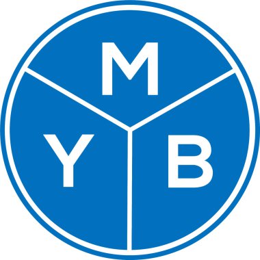 Beyaz arka planda MYB harfi logo tasarımı. MYB yaratıcı harflerin baş harfleri logo kavramı. MYB harf tasarımı.