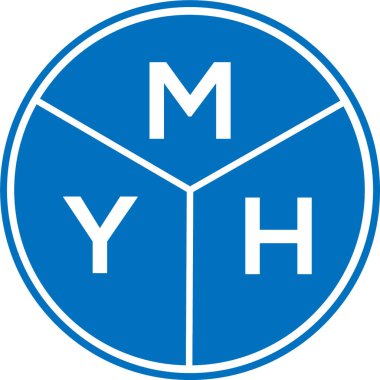 Beyaz arka planda MYH harf logosu tasarımı. MYH yaratıcı harflerin baş harfleri logo kavramı. MYH harf tasarımı.