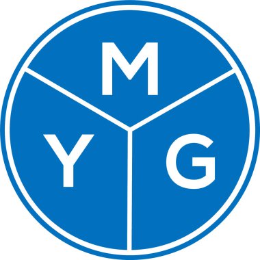 Beyaz arka planda MYG harf logosu tasarımı. MYG yaratıcı harflerin baş harfleri logo kavramı. MYG harf tasarımı.