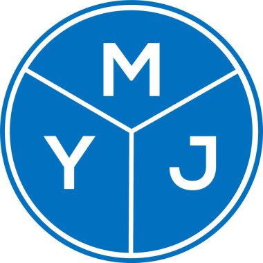 Beyaz arka planda MYJ harf logosu tasarımı. MYJ yaratıcı harflerin baş harfleri logo kavramı. MYJ harf tasarımı.