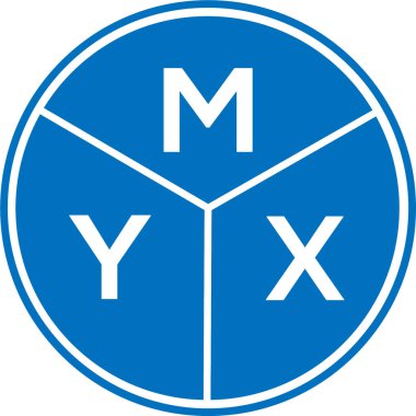 Beyaz arka planda MYX harfli logo tasarımı. MYX yaratıcı harflerin baş harfleri logo kavramı. MYX harf tasarımı.