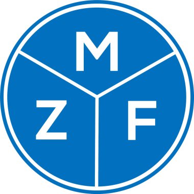 Beyaz arkaplanda MZF harf logosu tasarımı. MZF yaratıcı harf logosu konsepti. MZF harf tasarımı.